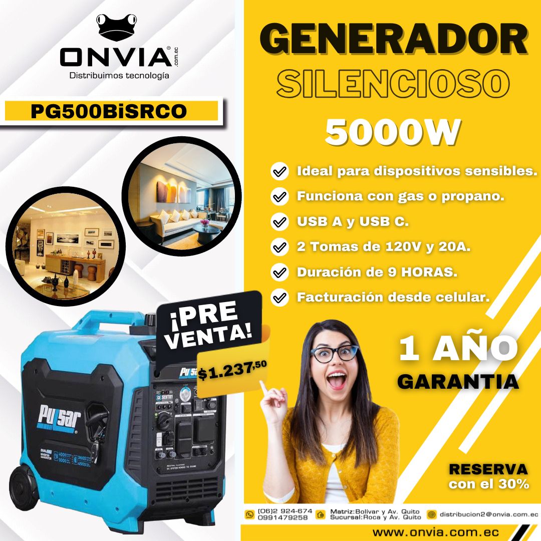 generador electrico 5000 watts a gas o gasolina