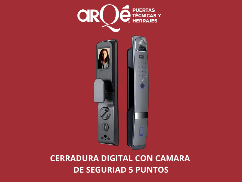 CERRADURA DIGITAL CON CAMARA DE SEGURIAD 5 PUNTOS