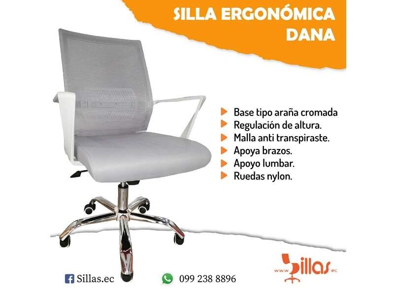 Silla Ergonomica Blanca Reclinable 