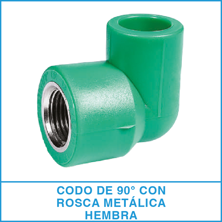 Codo de 90° con Rosca Metálica Hembra-Vesbo-Termofusion