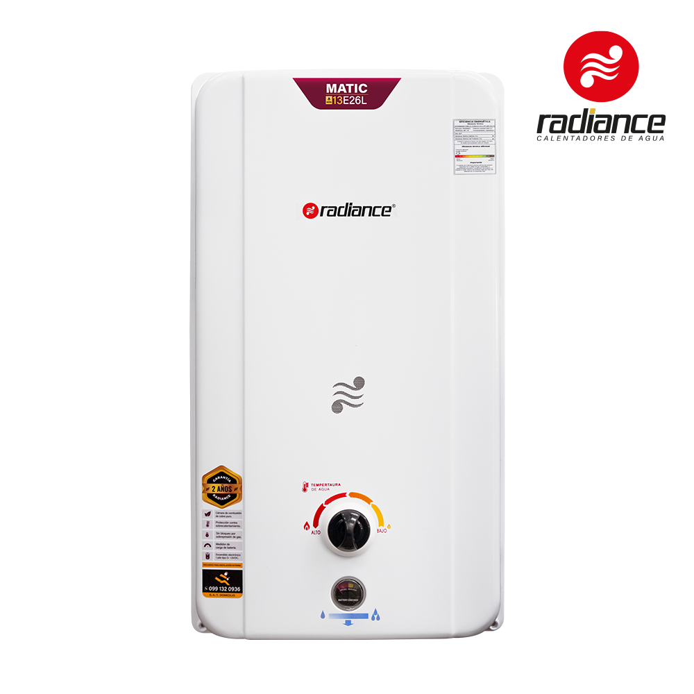 Calefón a Gas RADIANCE MATIC 13E26LTS