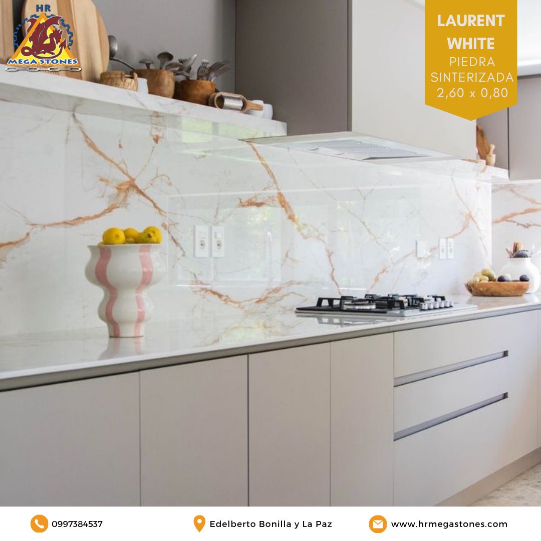 Piedra Sinterizada Laurent white