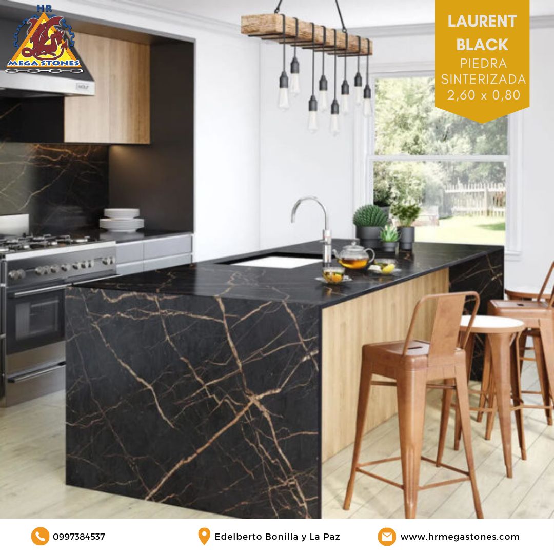Piedra Sinterizada Laurent Black