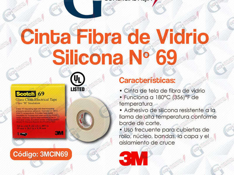 Cinta Fibra  de Vidrio Silicona Nº69 3M