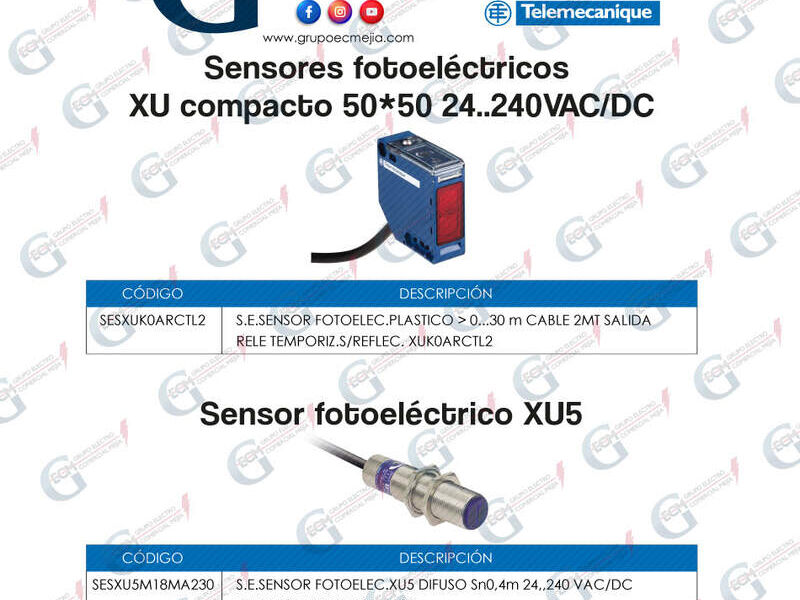 SENSORES FOTOELÉCTRICOS SCHNEIDER