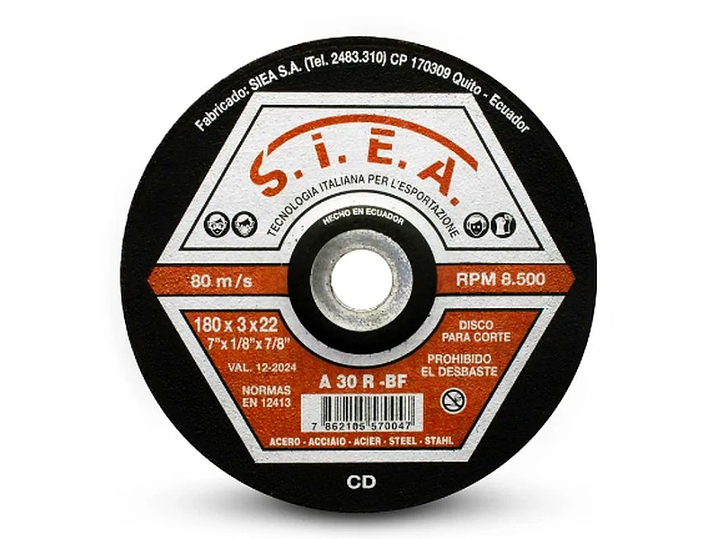Disco de corte metal 7''