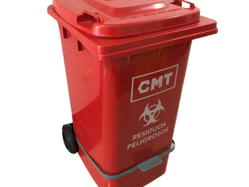 Contenedor 240 litros con pedal-ROJO