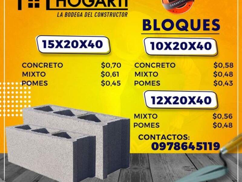 Bloque 10x20x40 hogarti Ecuador