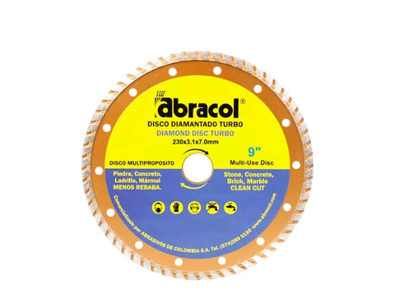 Disco diamantado segmentado de 9" Abracol