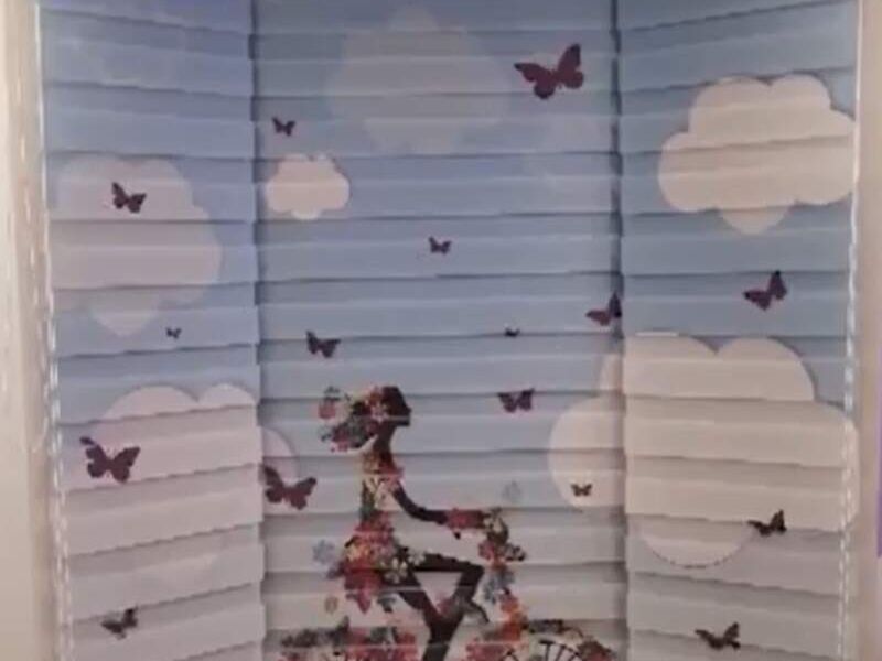 Cortina zebra estampada