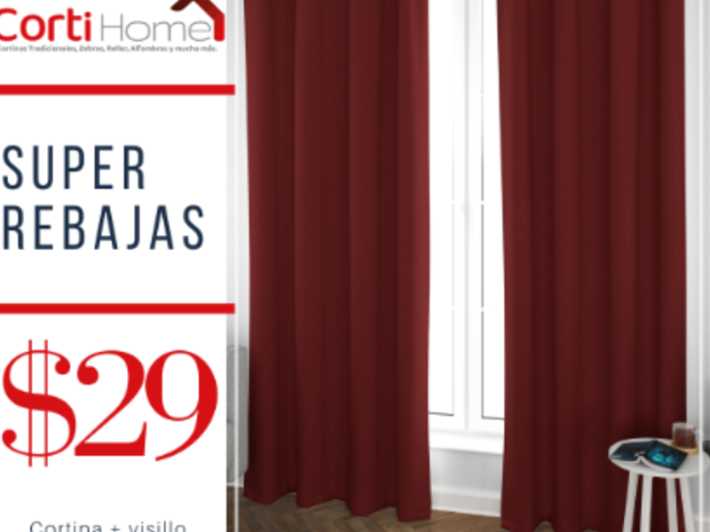Cortina Tradicional Roja
