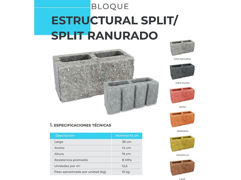 Bloque Estructural Split/Split Ranurado