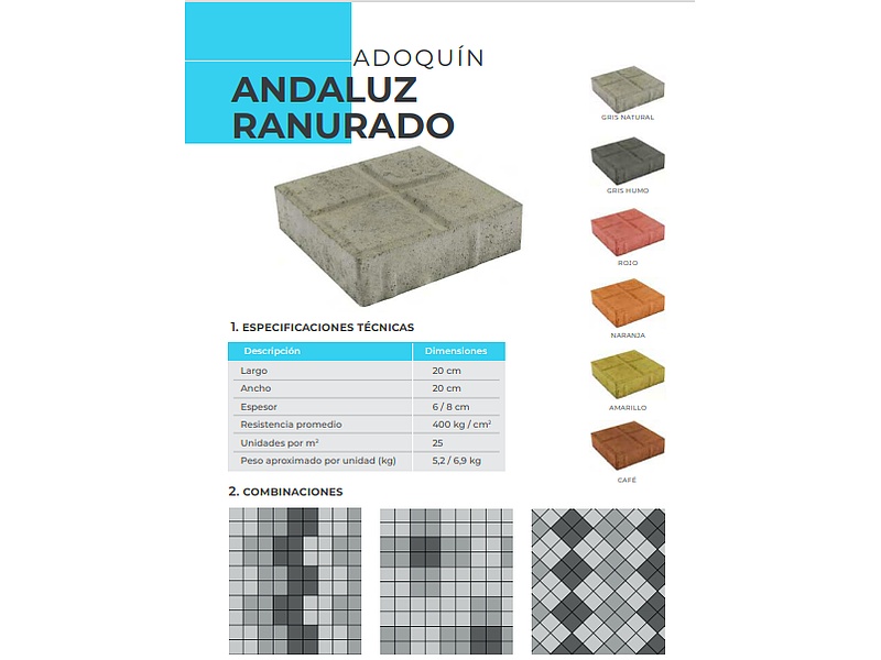 Adoquín Andaluz Ranurado