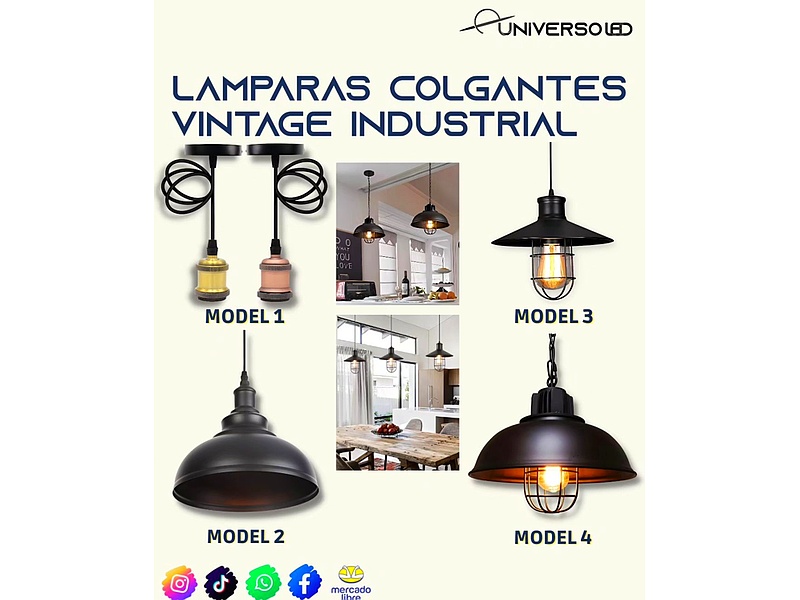 Lámparas Colgantes Vintage Industrial Ec