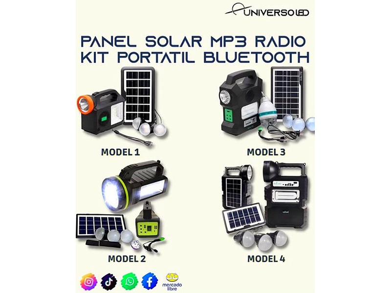 Panel Solar MP3 Radio Kit Portátil Bluetooth Ec