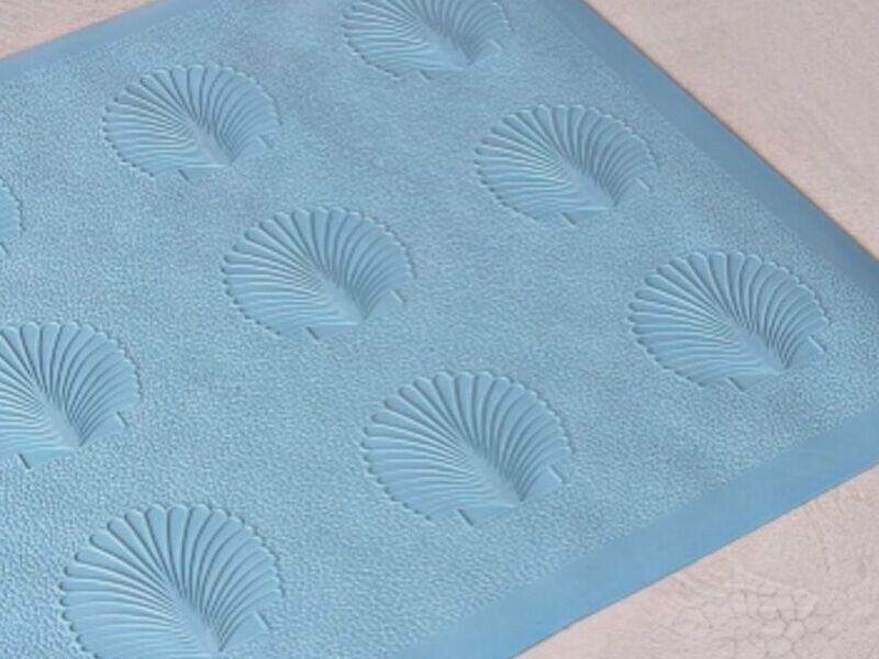 Alfombra para ducha Conchas Celeste