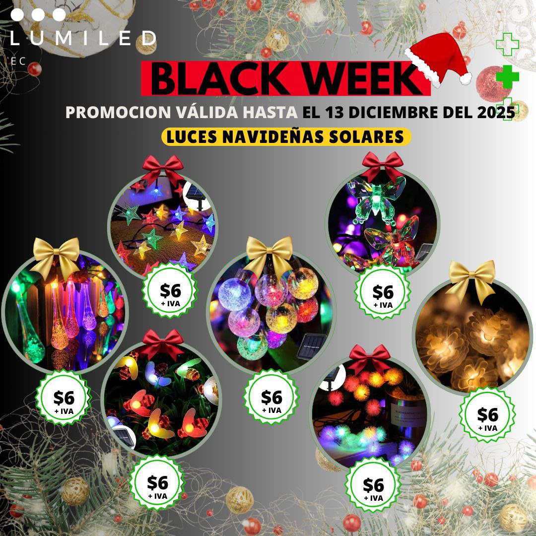 BLACK WEEK   LUCES NAVIDEÑAS SOLARES