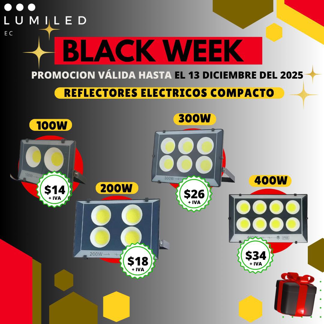 BLACK WEEK REFLECTORES ELECTRICOS COMPACTO