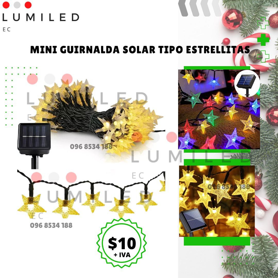 MINI GUIRNALDAS SOLAR TIPO ESTRELLITA