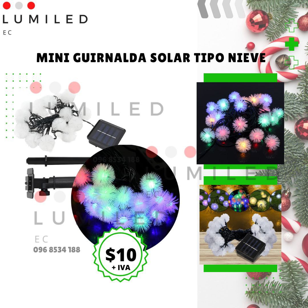 MINI GUIRNALDAS SOLAR TIPO NIEVE