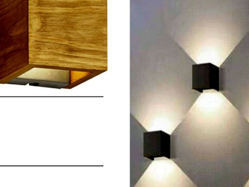 Aplique Pared Cuadrado Maderado