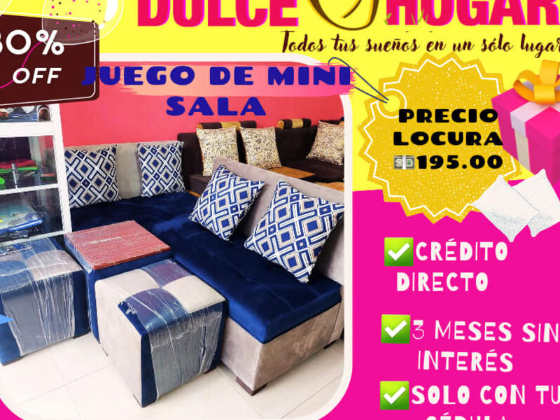 juego de sala azulada en cayambe