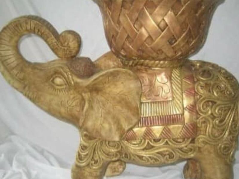 Adorno Elefante Dorado Ambato