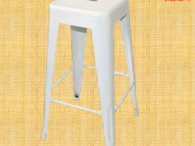 Taburete blanco acero lacado Ecuador