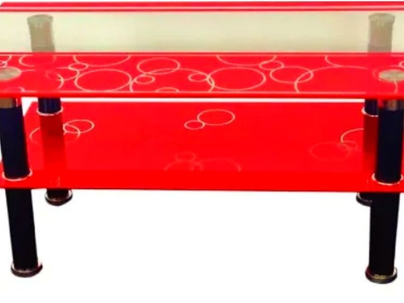 Mesa Centro Vidrio Templado Rojo Ecuador