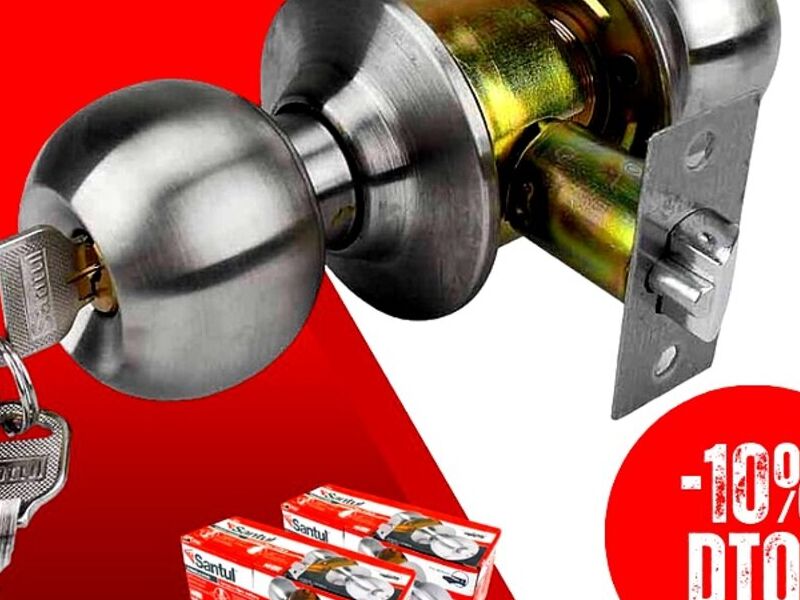 Cerradura Pomo Cromo Mate Quito