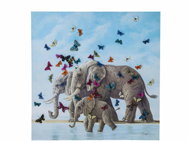 Cuadro Elefants with Butterflys