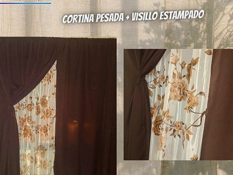 Cortina pesada visillo estampado Quito