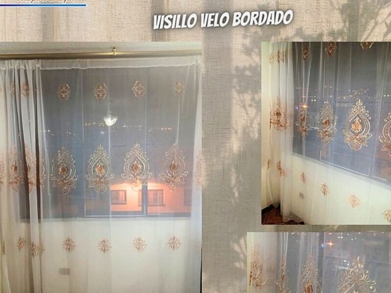 Cortina visillo velo bordado Quito