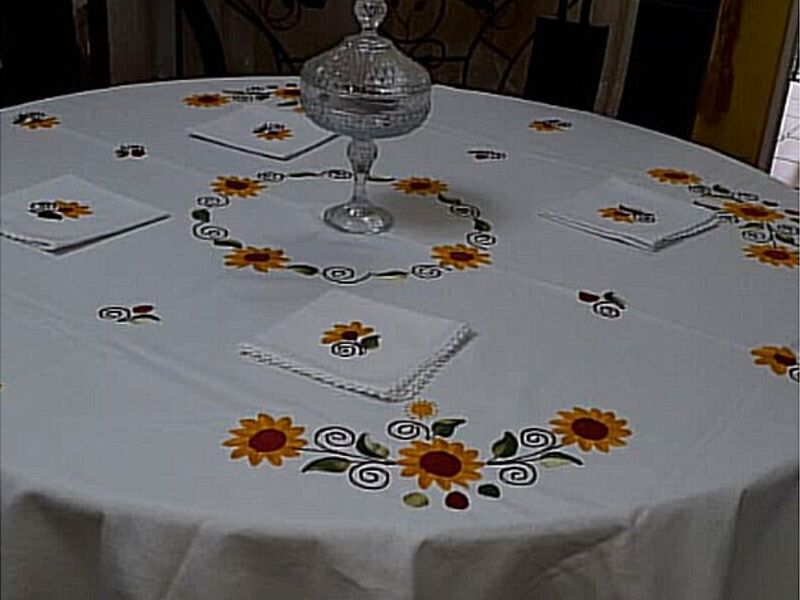 Mantel de mesa redonda girasoles Ibarra