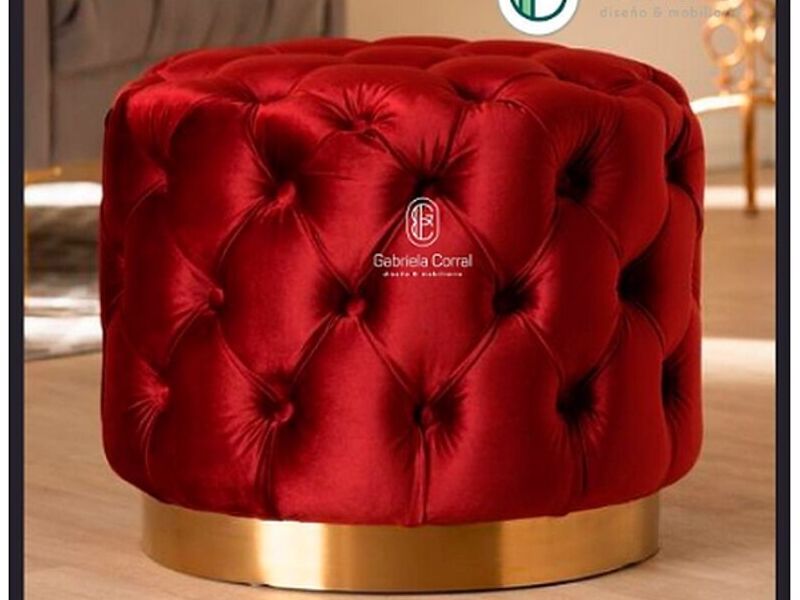 Puff elegante color rojo Ecuador