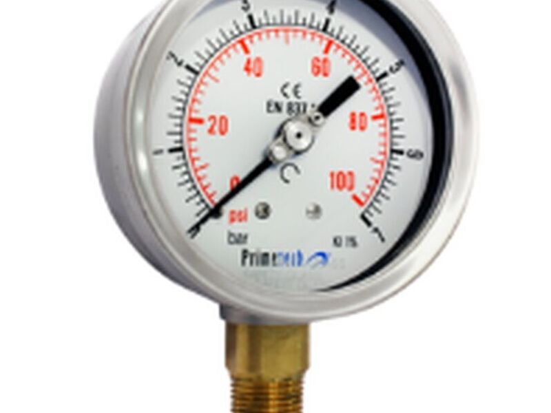 Manómetro Primetech Inox. Bronce (2 1/2″ Inf.)