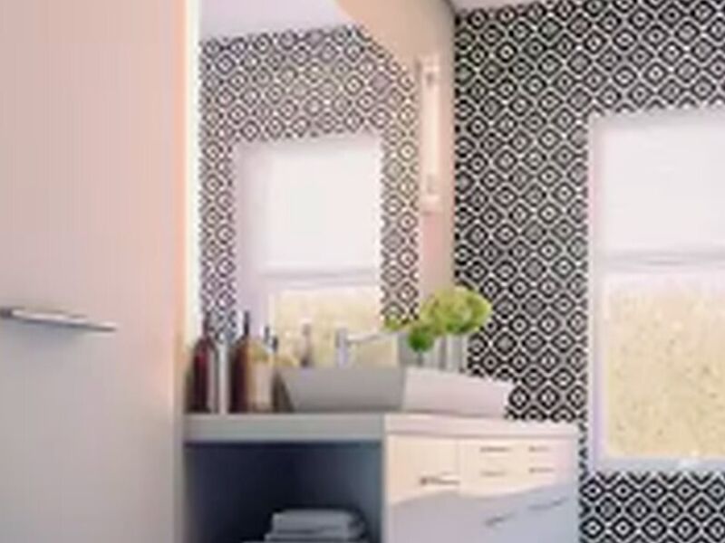 Papel pintado geométrico blanco