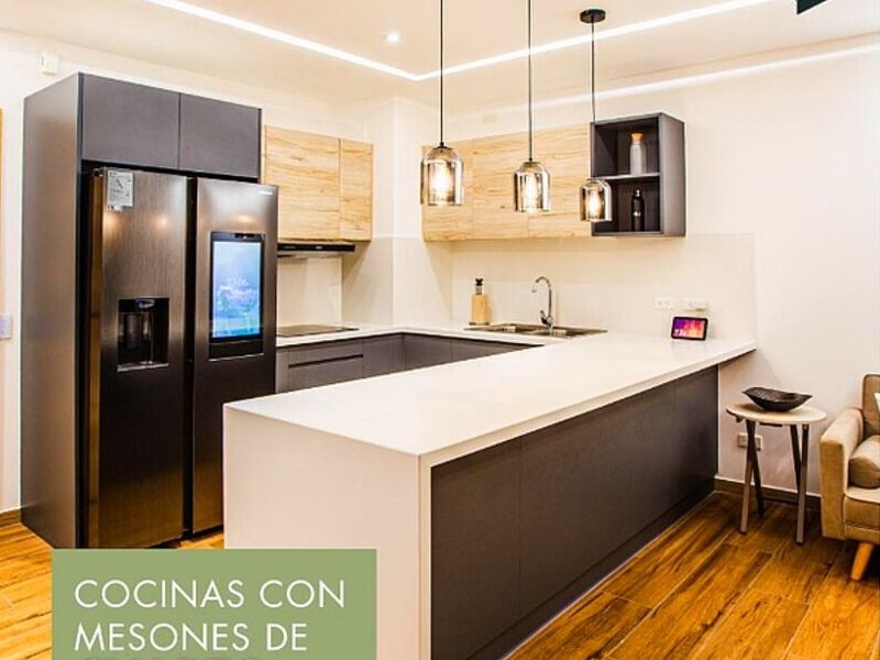 Diseño Cocina Meson Cuarzo Ecuador
