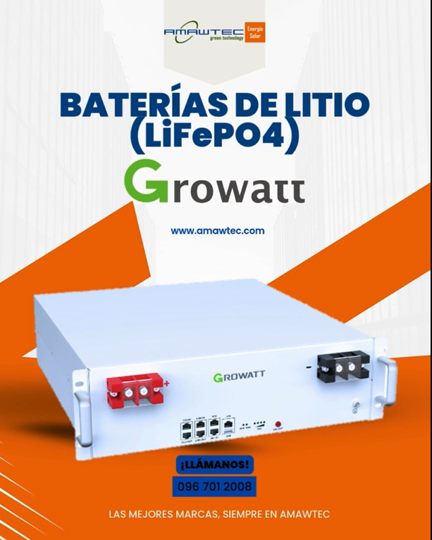 Batería Solar de Litio LiFePO4 5000W Growatt