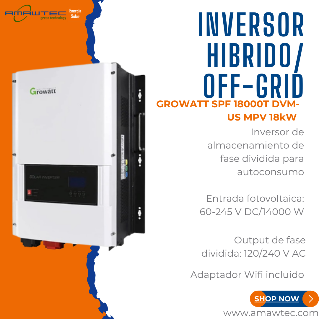 Inversor GROWATT SPF 18000T DVM-US MPV 18kW