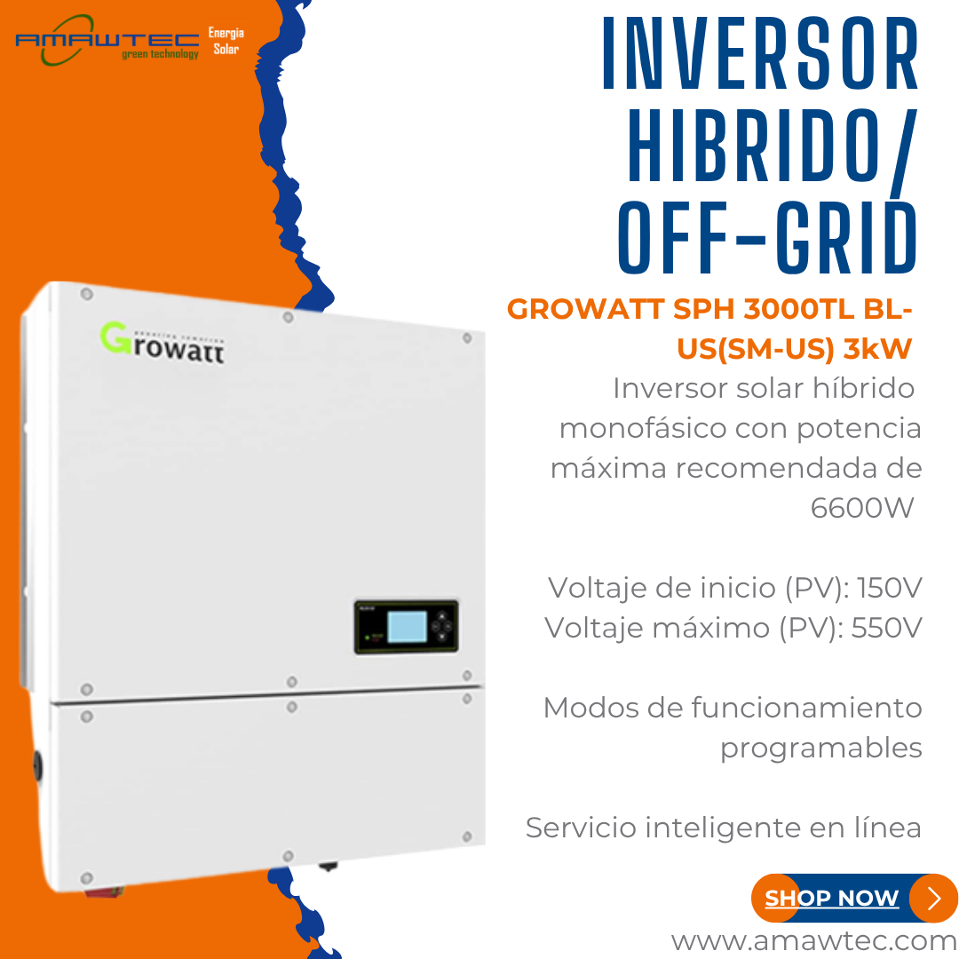 Inversor GROWATT SPH 3000TL BL-US(SM-US) 3kW