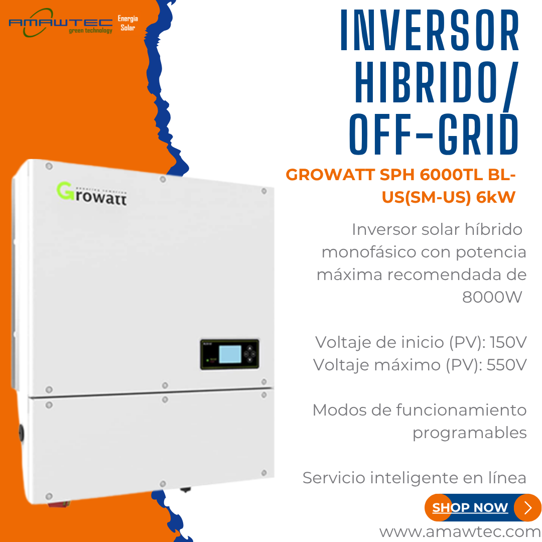 Inversor GROWATT SPH 6000TL BL-US(SM-US) 6kW