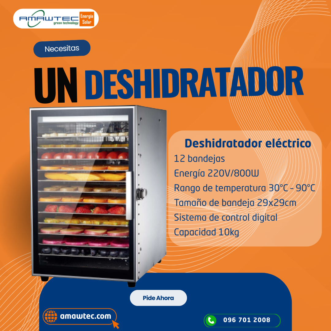 Deshidratador de 12 bandejas