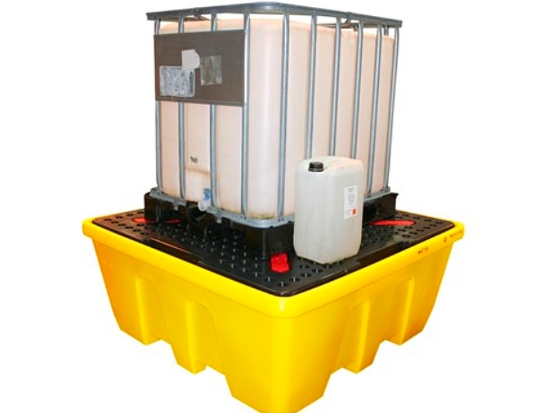 Pallet Antiderrame capacidad 1 tanque IBC 1000 litros.