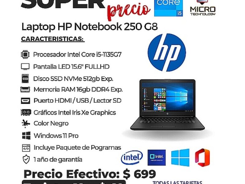 Laptop HP notebook 250 G8 Quito