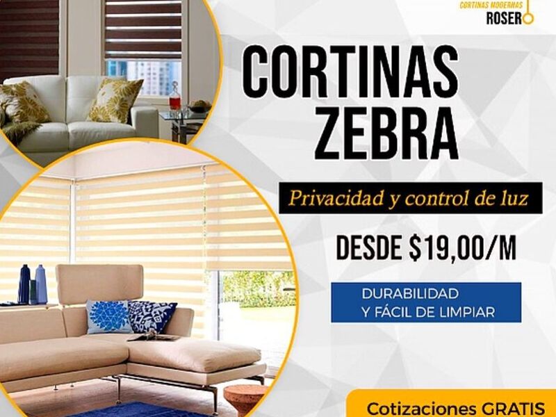Cortina zebra durazno Ecuador