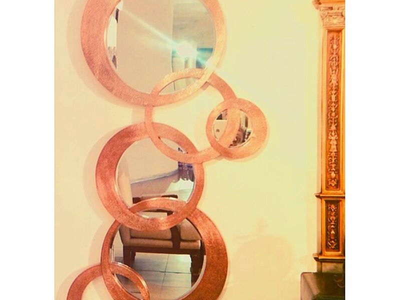 Espejos circulares cobre repujado Ecuador 