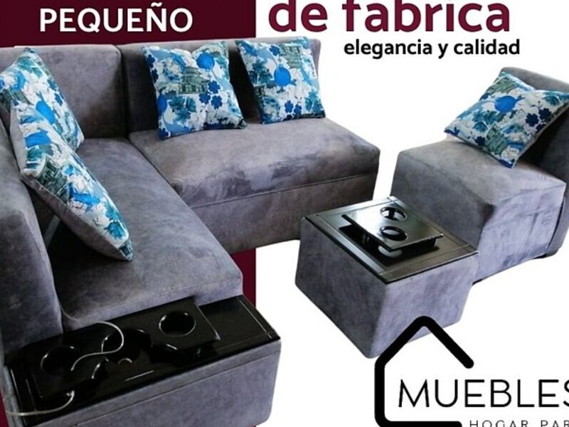 Sofá en L gris pelo corto suave Ecuador