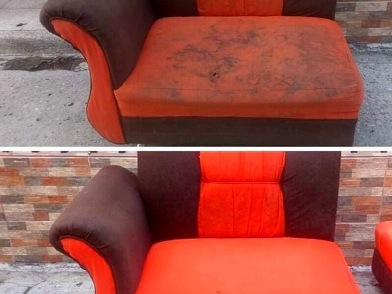 Limpieza sofá rojo marrón Ecuador
