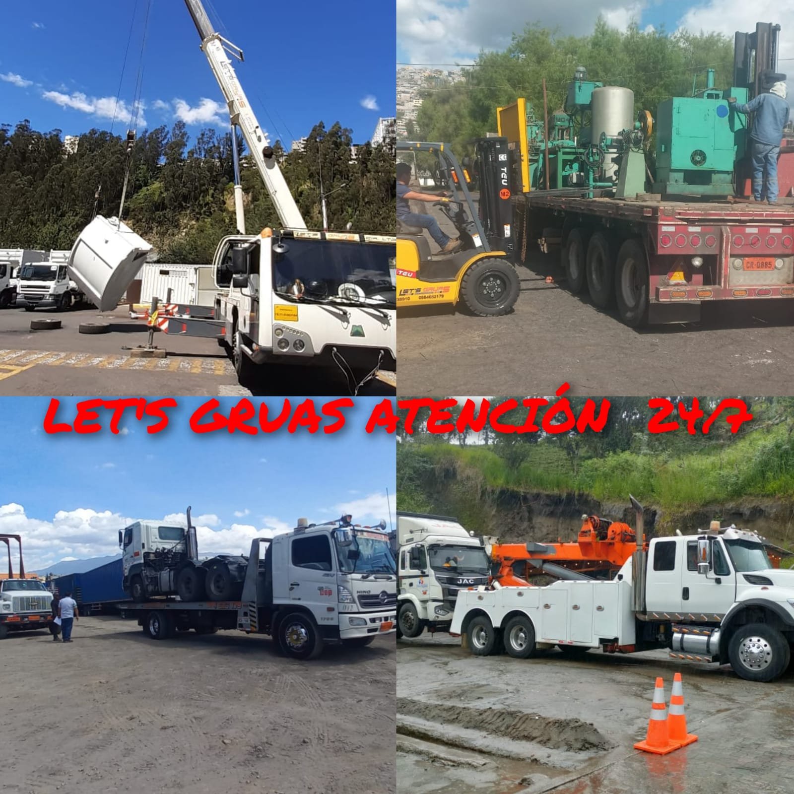 Servicio de gruas brazo hudraulico Ecuador 